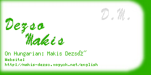 dezso makis business card